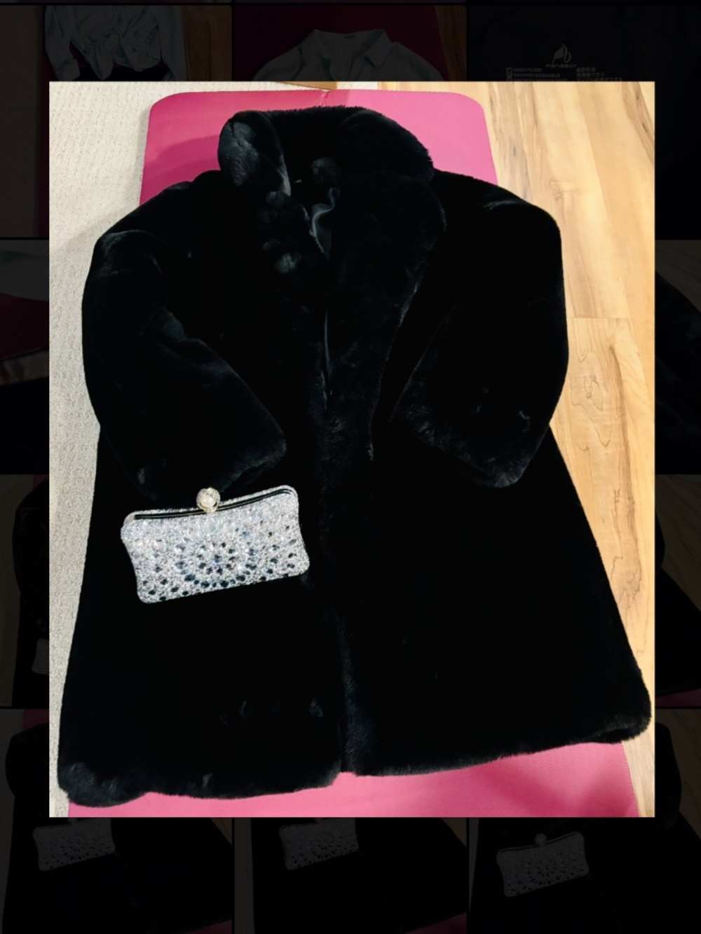 APPARIS black luxury faux-fur coat